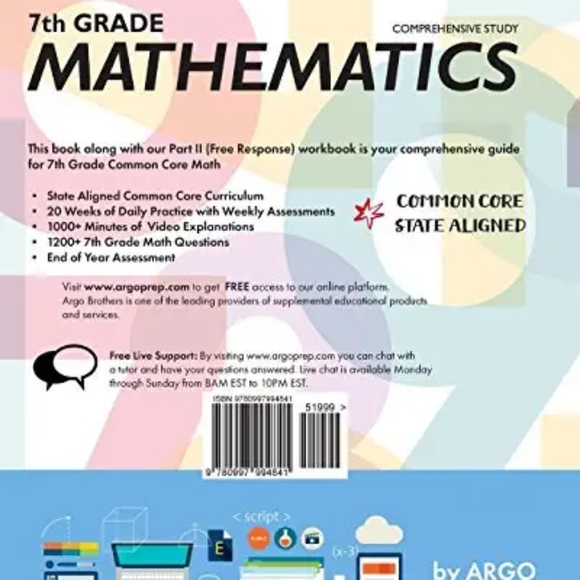 Argo Brothers Math Workbook, Grade 7: Common Core Math - Picture 2 of 3